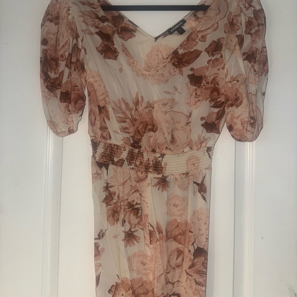 Express Floral Romper - Pink and Cream